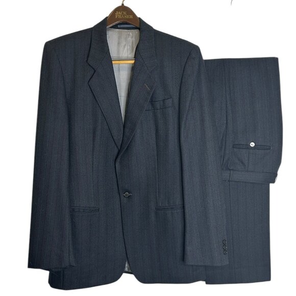 Givenchy Other - Givenchy Designer Gray Pin Striped Suit 42R Wool Corpcore Business Wedding Grad